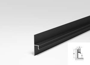 Плинтус Лука скрытого монтажа Плт 55 15 черный 2500 мм