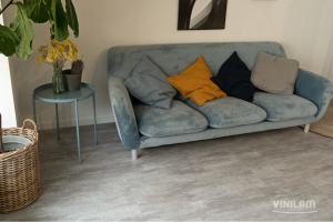 Виниловая плитка Vinilam Ceramo Stone WPC 71614 Цемент Светлый