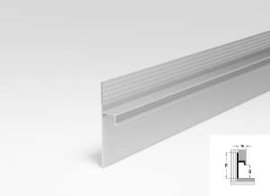 Плинтус Лука скрытого монтажа Плт 75 01л Серебро 2500 мм