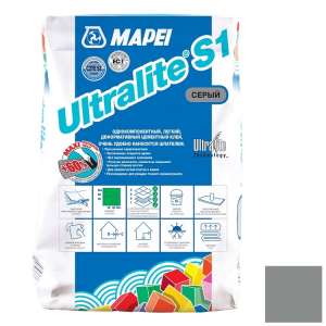 Клей для плитки Mapei UltraLite S1 C2TE серый