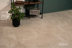 Фото Виниловая плитка Vinilam Ceramo Stone WPC 71615 Бетон Белый 