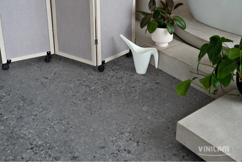 Виниловая плитка Vinilam Ceramo Stone WPC 71613 Терраццо 