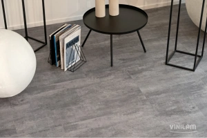 Фото Виниловая плитка Vinilam Ceramo Stone WPC 71616 Цемент Серый 