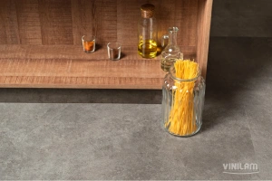 Фото Виниловая плитка Vinilam Ceramo Stone WPC 71610 Цемент Стальной 