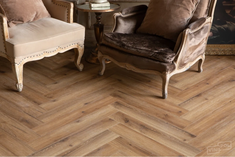 Виниловая плитка Vinilam VinilPol Herringbone 9933 Паркет Франческо 