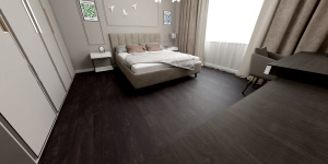 Виниловая плитка Moduleo Roots 55 EIR Country Oak 54991 в спальне