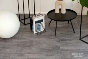 Фото Виниловая плитка Vinilam Ceramo Stone WPC 71616 Цемент Серый 
