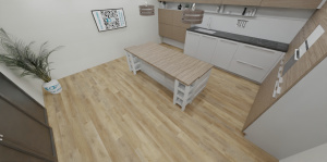 Виниловая плитка Salag Wood Mastery фото в интерьере кухни