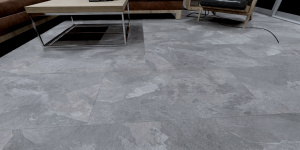 Виниловая плитка Moduleo Roots 55 EIR Mustang Slate 70939XL в гостиной