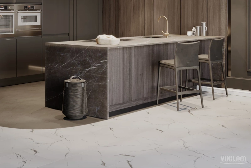 Виниловая плитка Vinilam Ceramo Stone WPC 83444 Итальянский Мрамор 