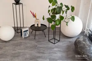 Виниловая плитка Vinilam Ceramo Stone WPC 71616 Цемент Серый