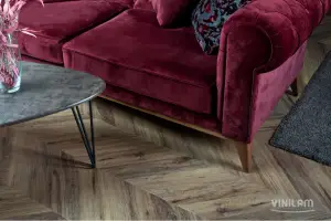 Виниловая плитка Vinilam Parquet Chevron Glue I107516 Лувр