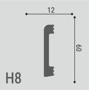 Фото Де-Багет Плинтус Н8 2000*60*12 мм (напольный) 